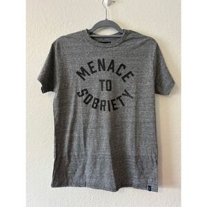 Buy Me Brunch Menace To Sobriety Heather Gray Graphic T-Shirt SZ Medium